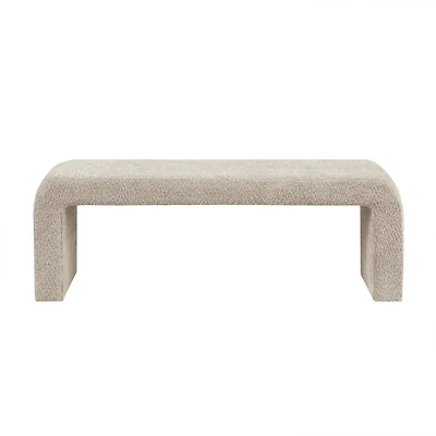 Beige Boucle Waterfall Bench, 52 in.