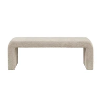 Beige Boucle Waterfall Bench, 52 in.