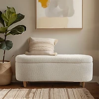Boucle Flip-Top Storage Bench