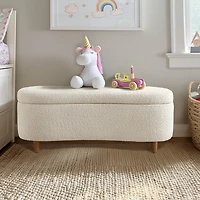 Boucle Flip-Top Storage Bench