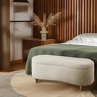 Boucle Flip-Top Storage Bench