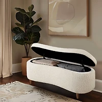Boucle Flip-Top Storage Bench