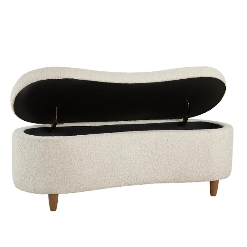 Boucle Flip-Top Storage Bench