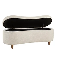 Boucle Flip-Top Storage Bench