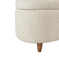 Boucle Flip-Top Storage Bench