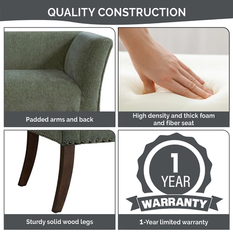 Sage Green Upholstered Antonia Bench