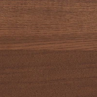 Walnut Mid-Century Rattan Queen Bed Frame