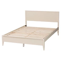 Ivory Wood Fluted Headboard Primrose Queen Bed