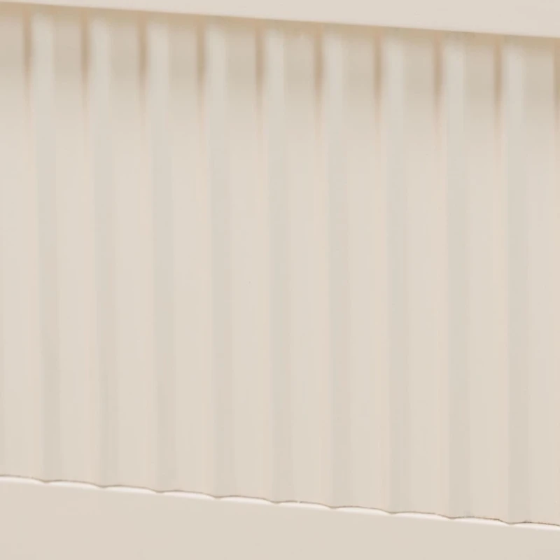 Ivory Wood Fluted Headboard Primrose Queen Bed