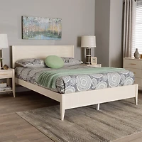 Ivory Wood Fluted Headboard Primrose Queen Bed