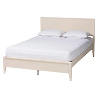 Ivory Wood Fluted Headboard Primrose Queen Bed