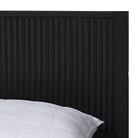 Black Wood Fluted Headboard Primrose King Bed