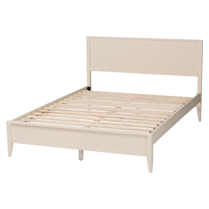 Ivory Wood Fluted Headboard Primrose King Bed