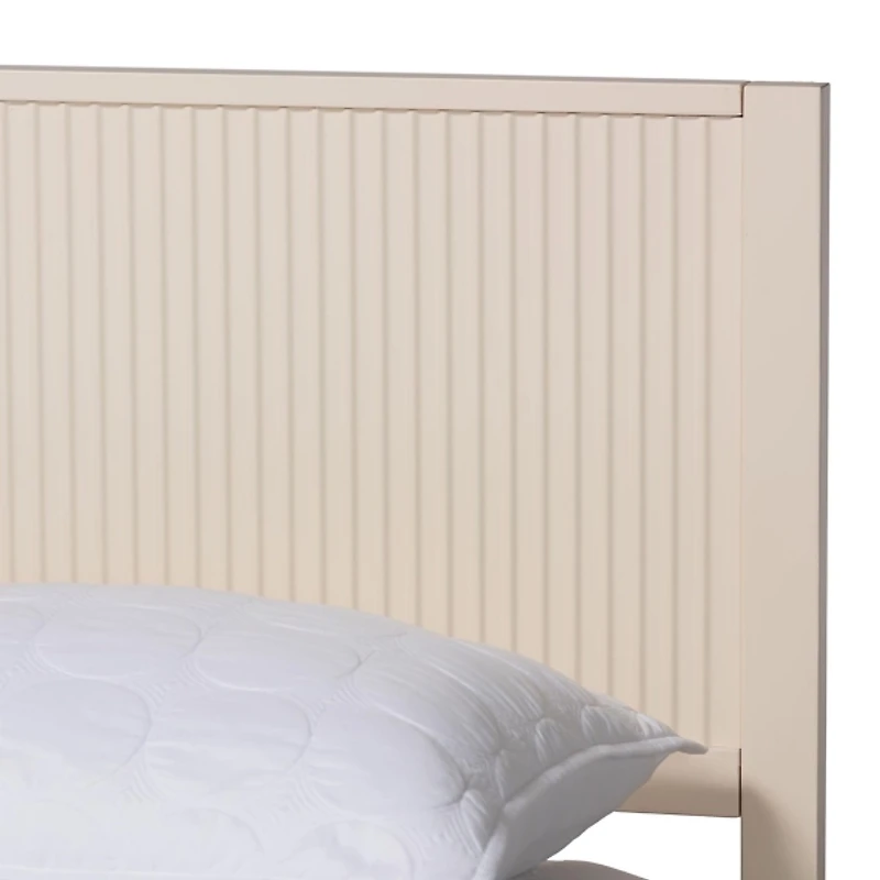 Ivory Wood Fluted Headboard Primrose King Bed