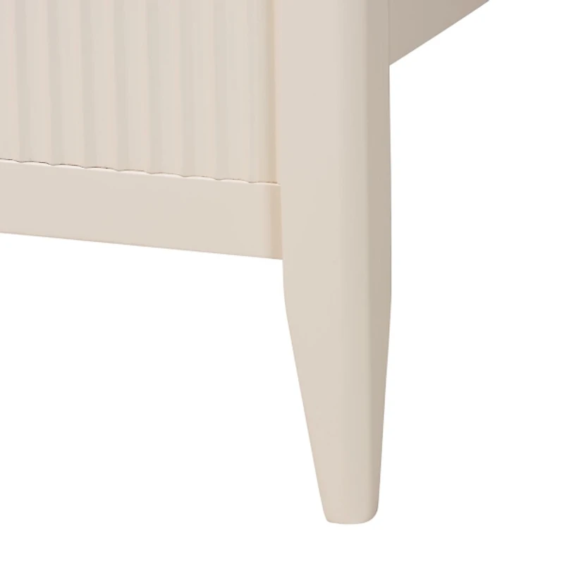 Ivory Wood Fluted Headboard Primrose King Bed