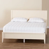 Ivory Wood Fluted Headboard Primrose King Bed