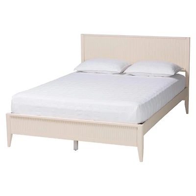 Ivory Wood Fluted Headboard Primrose King Bed