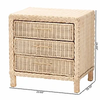 Sun Bleached Braided Rattan Nightstand