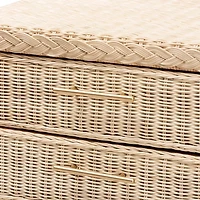 Sun Bleached Braided Rattan Nightstand