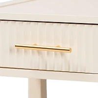 James Mid-Century Ivory 1-Drawer Nightstand