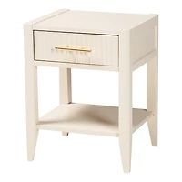 James Mid-Century Ivory 1-Drawer Nightstand