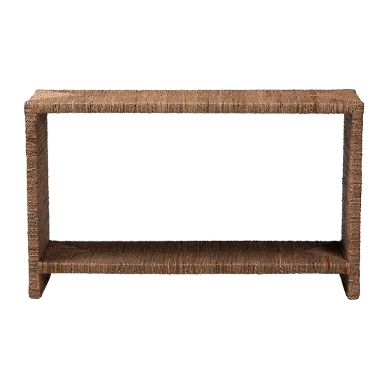 Natural Seagrass Wrapped Console Table