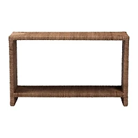 Natural Seagrass Wrapped Console Table