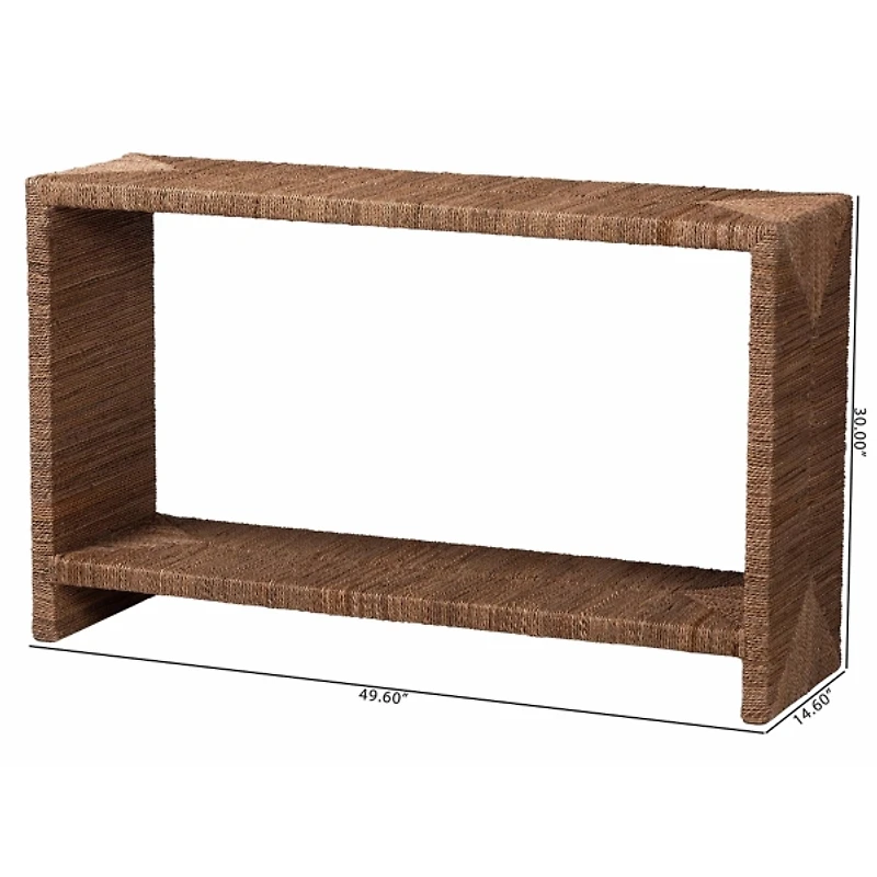 Natural Seagrass Wrapped Console Table