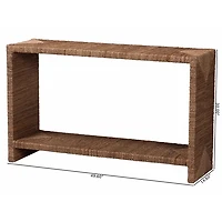 Natural Seagrass Wrapped Console Table