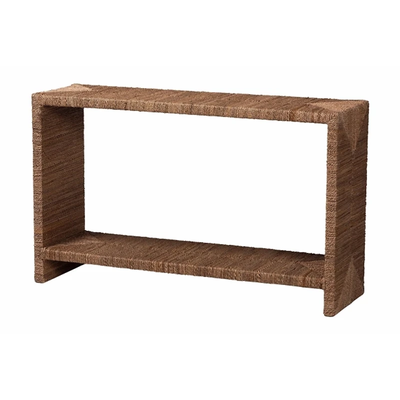 Natural Seagrass Wrapped Console Table