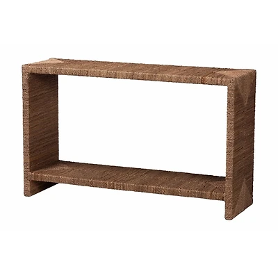 Natural Seagrass Wrapped Console Table