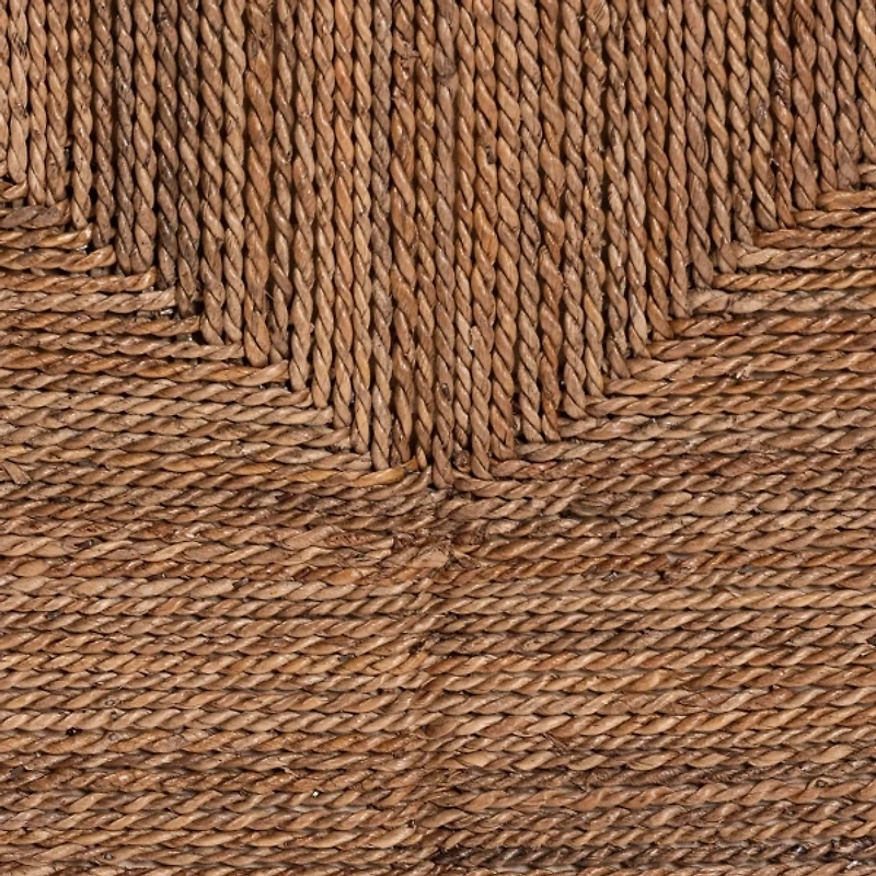 Natural Seagrass Wrapped Open Shelves Accent Table