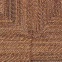 Natural Seagrass Wrapped Open Shelves Accent Table