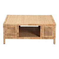 Light Honey Rattan Wrapped Coffee Table