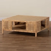 Light Honey Rattan Wrapped Coffee Table