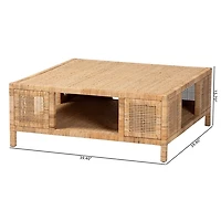 Light Honey Rattan Wrapped Coffee Table
