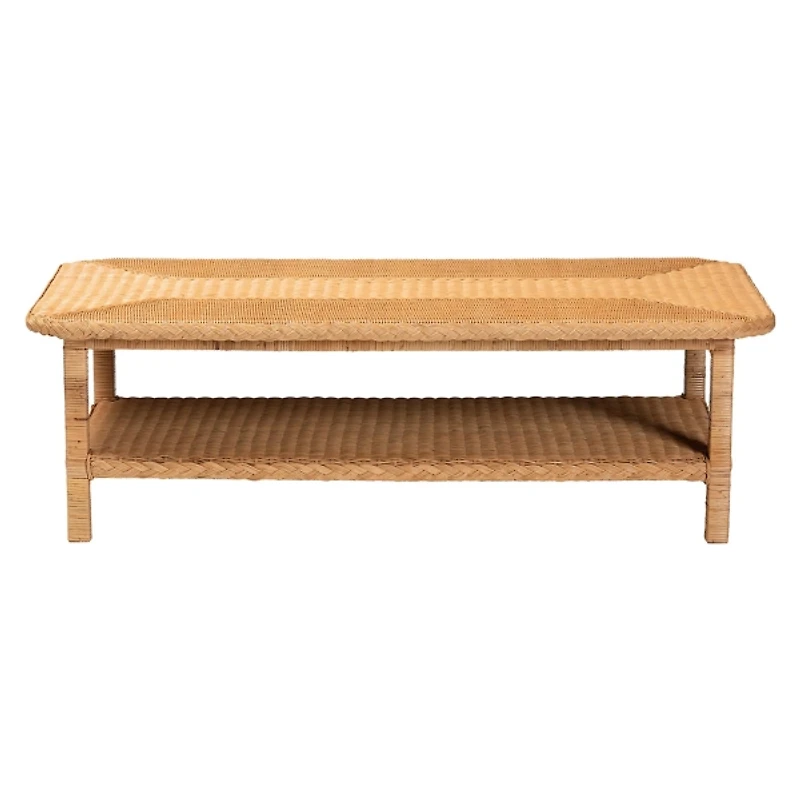 Bohemian Braided Rattan Coffee Table
