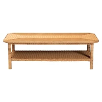 Bohemian Braided Rattan Coffee Table
