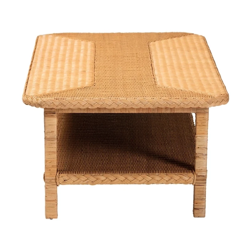Bohemian Braided Rattan Coffee Table