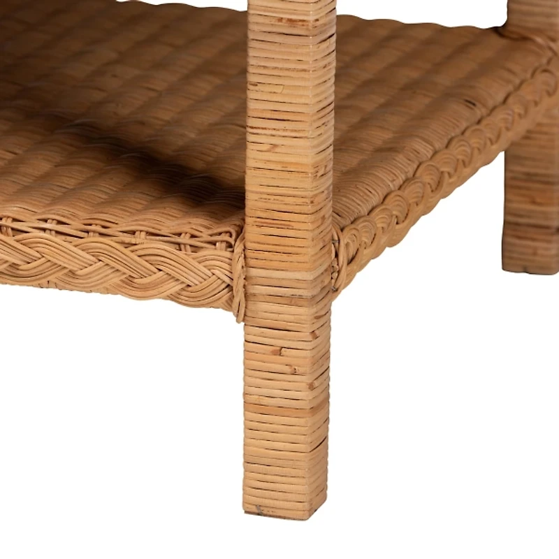 Bohemian Braided Rattan Coffee Table