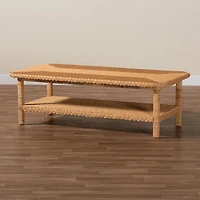 Bohemian Braided Rattan Coffee Table