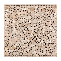 Repurposed Wood Logs Square Coffee Table