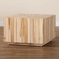 Repurposed Wood Logs Square Coffee Table