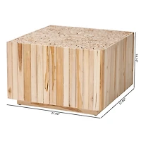 Repurposed Wood Logs Square Coffee Table
