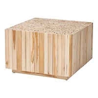 Repurposed Wood Logs Square Coffee Table