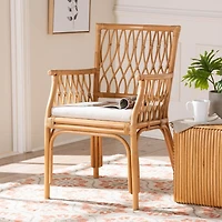 Light Honey Rattan Accent Chair