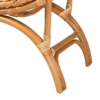 Curved Natural Rattan Woven Accent Chair