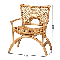 Curved Natural Rattan Woven Accent Chair