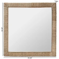 Natural Seagrass Square Wall Mirror