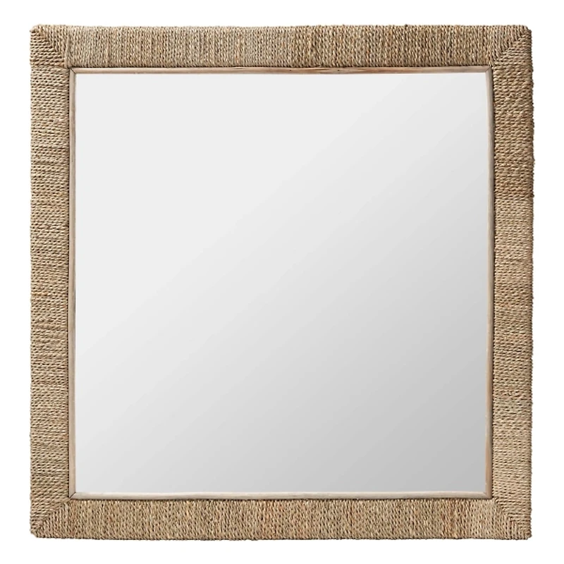 Natural Seagrass Square Wall Mirror